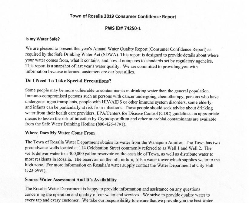 consumer confidence report