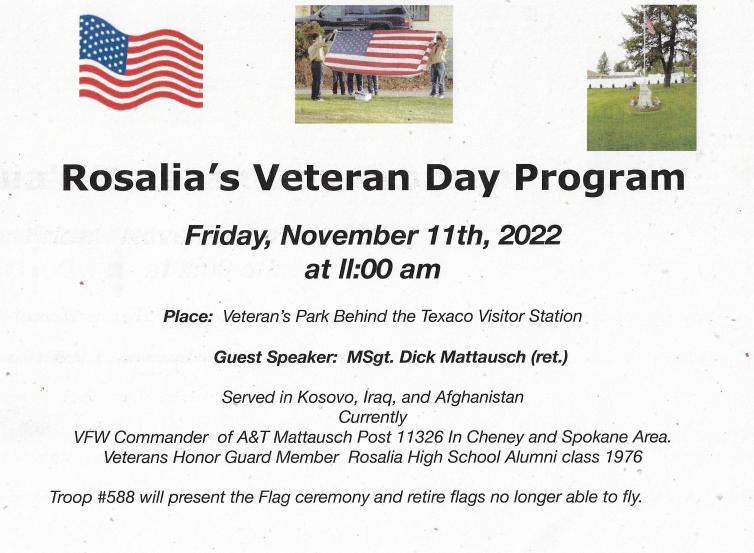 Town of Rosalia Washington 99170 Whitman County